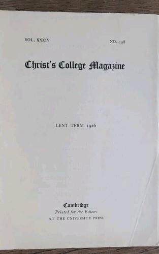 Christ college magazine 1926 - christ's,